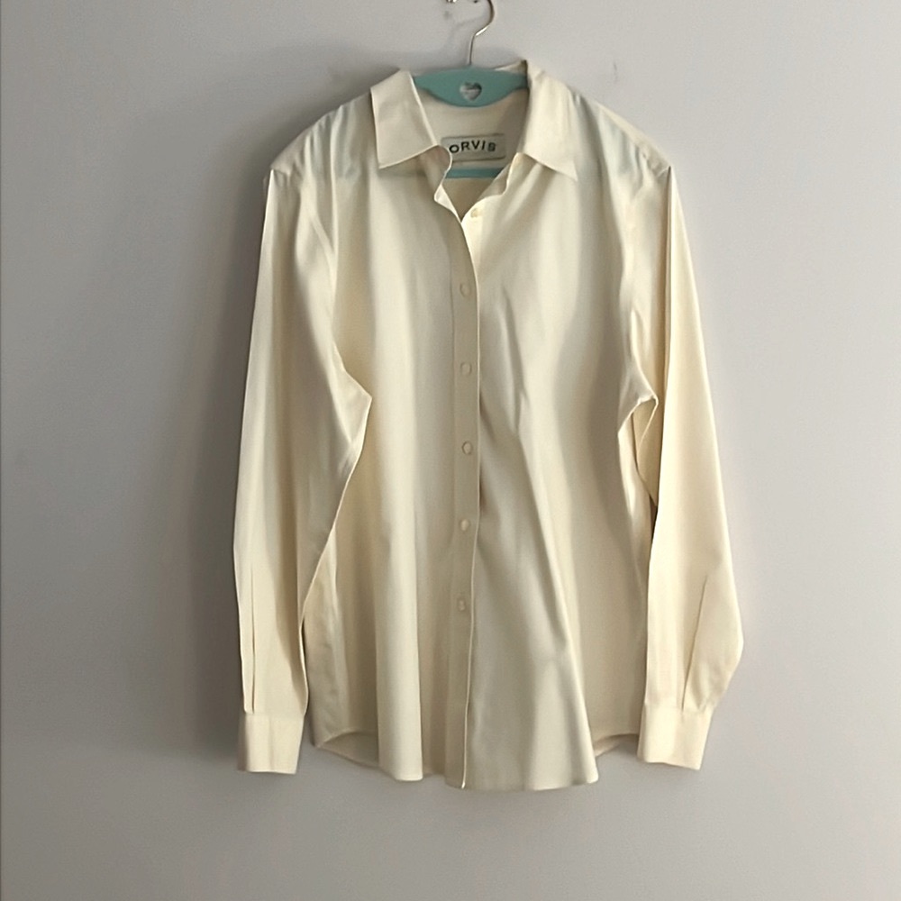 ORVIS Wrinkle Free 100% Cotton Button Down Shirt Size 12